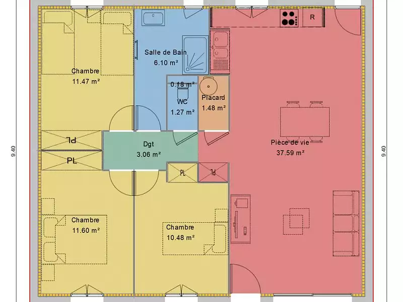 Maison neuve, 83 m² - Saint-Romans (38160)