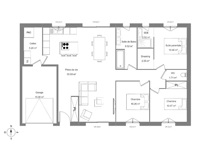 Maison neuve, 95 m² - Luant (36350)