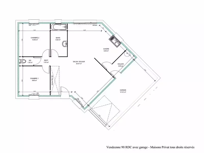 Maison neuve, 90 m² - Saint-Hilaire-de-Riez (85270)