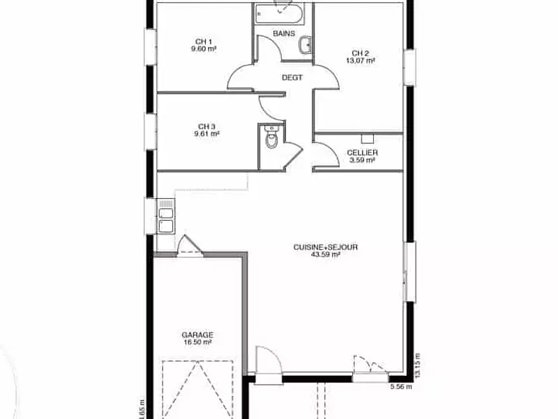 Maison neuve, 88 m² - Château-Renard (45220)