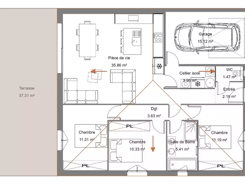 Maison neuve, 85 m² - Cascastel-des-Corbières (11360)