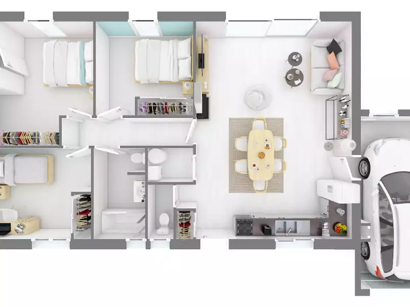 Maison neuve, 95 m² - Saint-Etienne-de-Tulmont (82410)