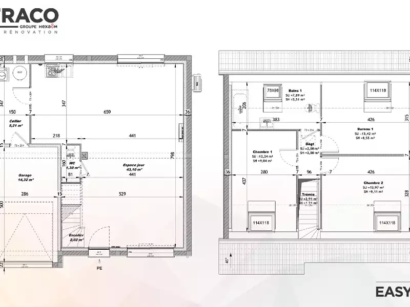 Maison neuve, 81 m² - Les Baux-Sainte-Croix (27180)