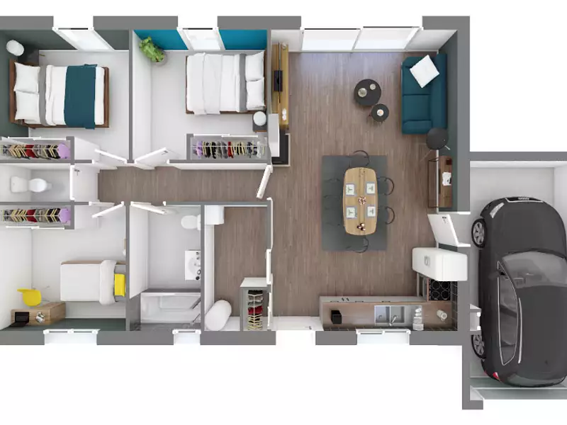 Maison neuve, 83 m² - Azas (31380)