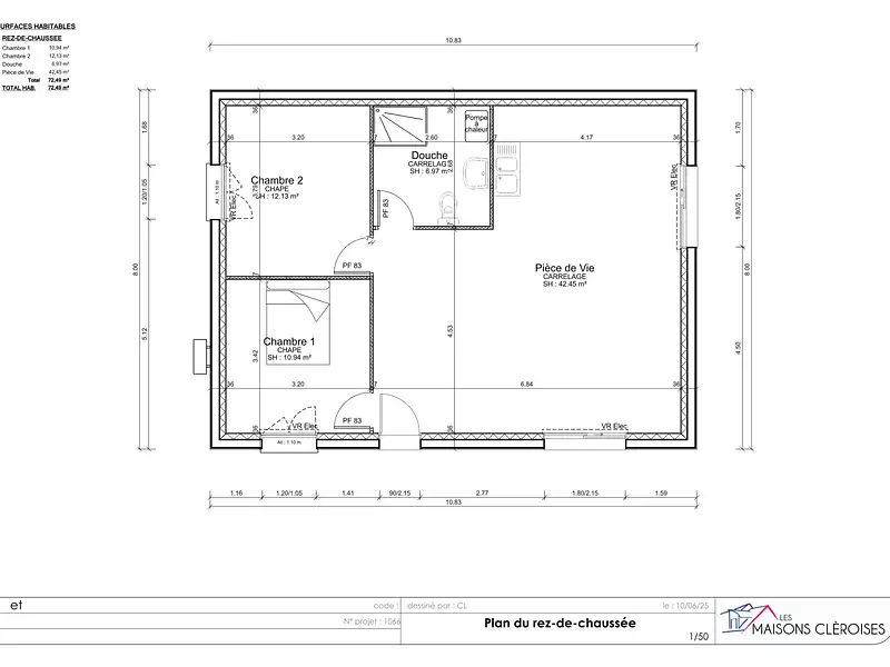 Maison neuve, 72 m² - Frichemesnil (76690)