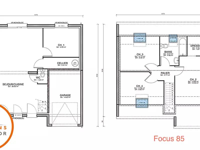 Maison neuve, 85 m² - Darnieulles (88390)