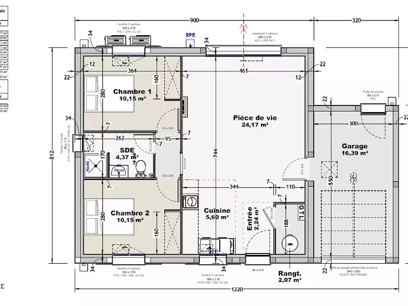 Maison neuve, 60 m² - Saint-Augustin (17570)