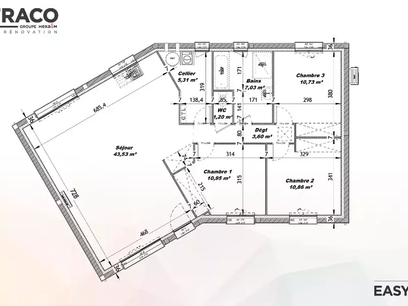 Maison neuve, 93 m² - Saint-Martin-aux-Chartrains (14130)