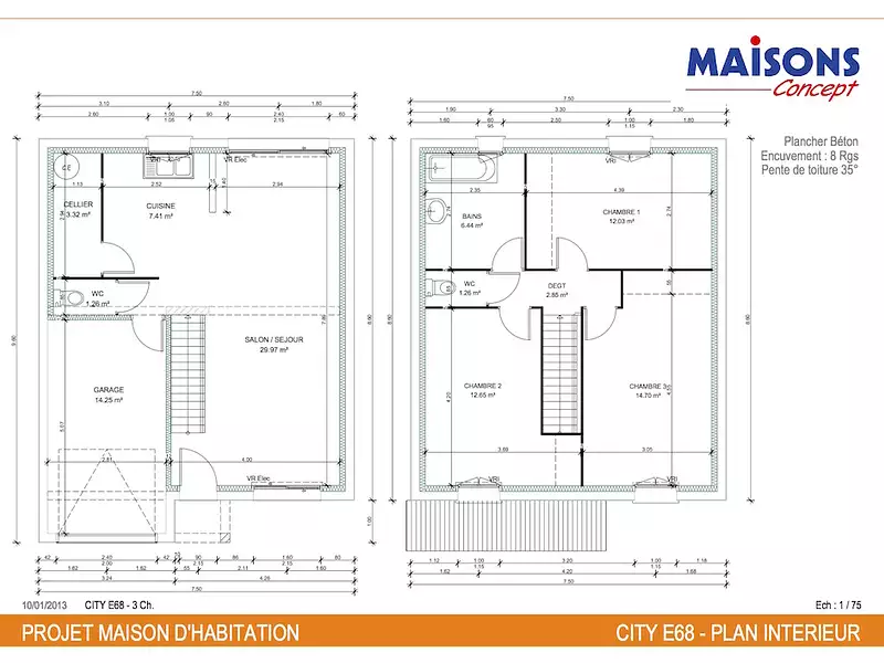 Maison neuve, 86 m² - Crosmières (72200)