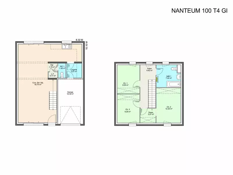 Maison neuve, 100 m² - Nantes (44000)