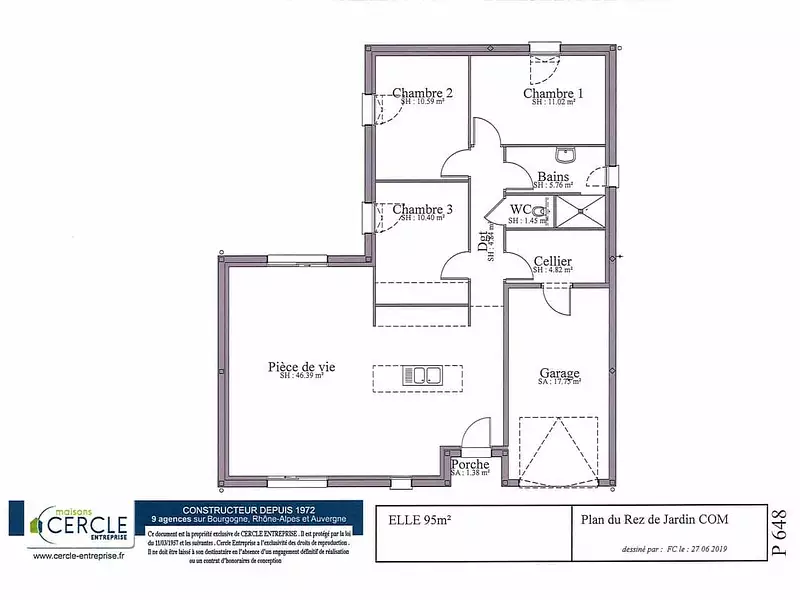 Maison neuve, 122 m² - Marcigny (71110)