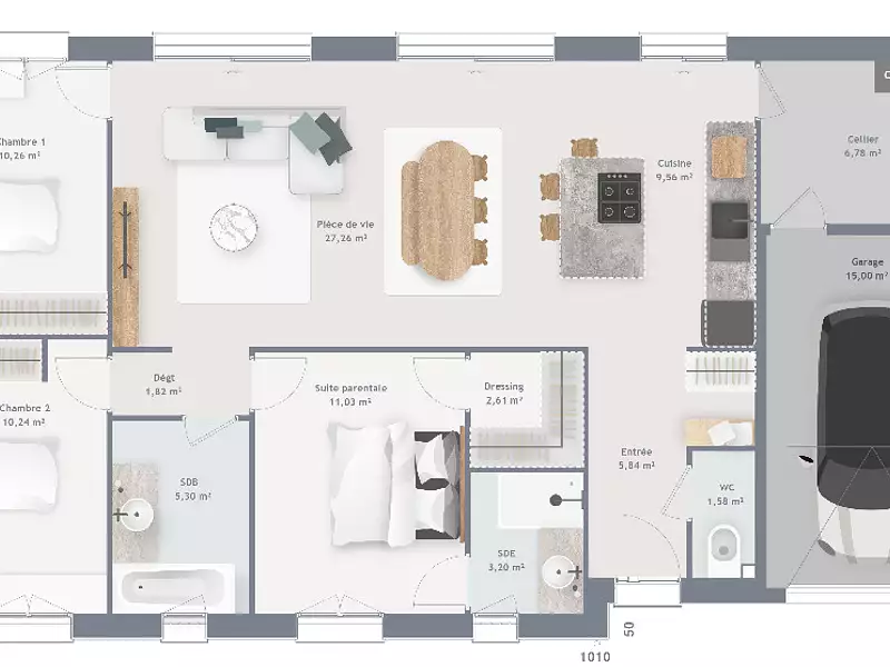Maison neuve, 95 m² - Claye-Souilly (77410)