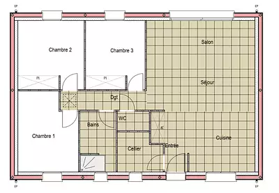 Maison neuve, 77 m²