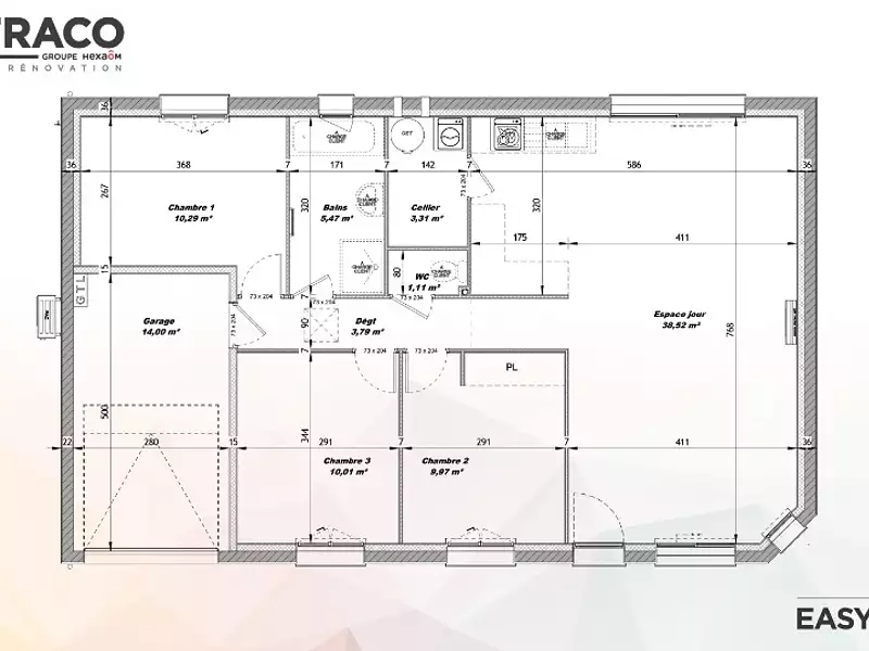 Maison neuve, 82 m² - Tourville-sur-Arques (76550)