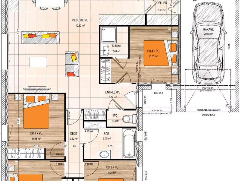 Maison neuve, 104 m² - Bellevigne-les-Châteaux (49260)
