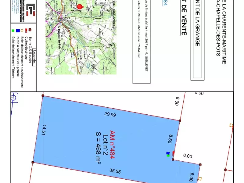 Terrain à bâtir, 468 m² - La Chapelle-des-Pots (17100)