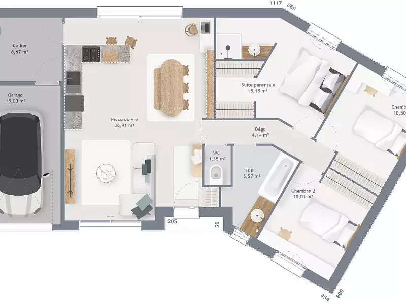 Maison neuve, 90 m² - Magny-le-Hongre (77700)