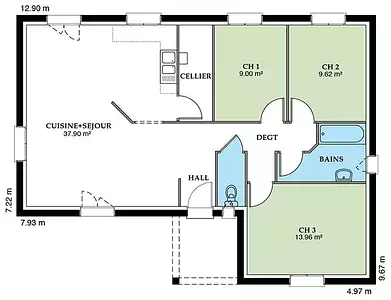 Maison neuve, 79 m²