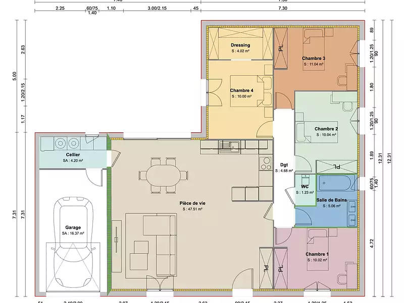 Maison neuve, 90 m² - Bévenais (38690)