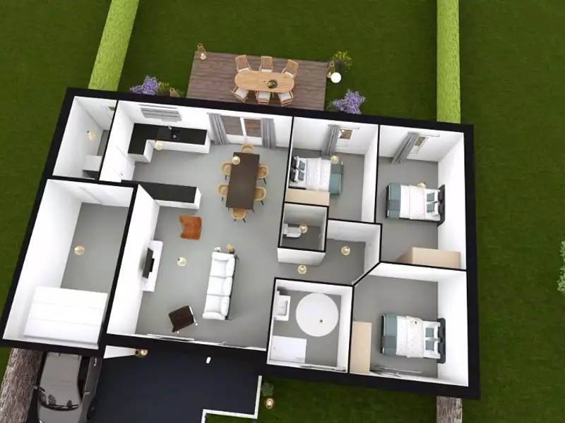 Maison neuve, 90 m² - Monnaie (37380)