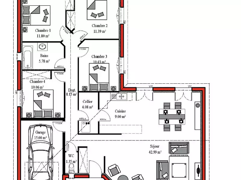 Maison neuve, 100 m² - Castelnau-de-Médoc (33480)