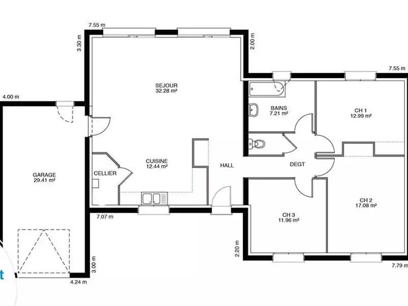 Maison neuve, 92 m² - Mehun-sur-Yèvre (18500)