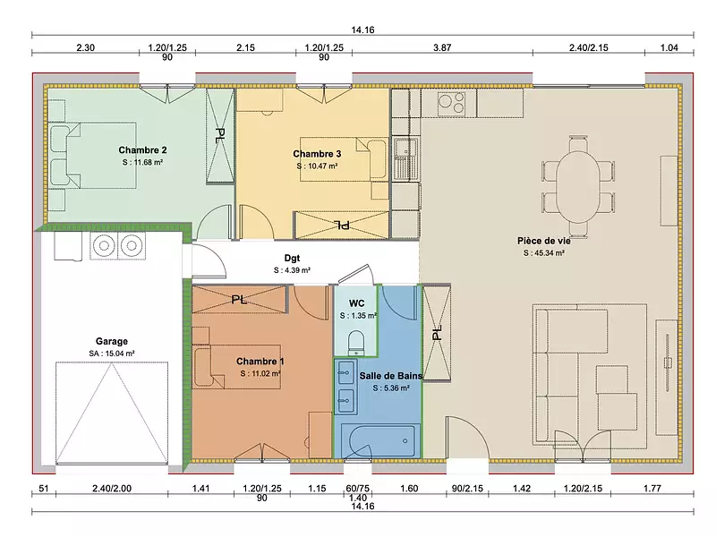 Maison neuve, 89 m² - Bévenais (38690)
