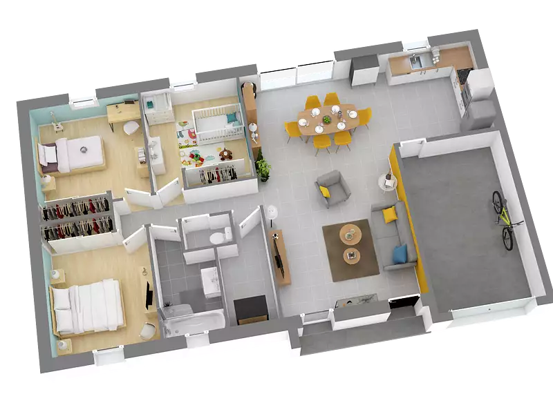 Maison neuve, 83 m² - Maransin (33230)