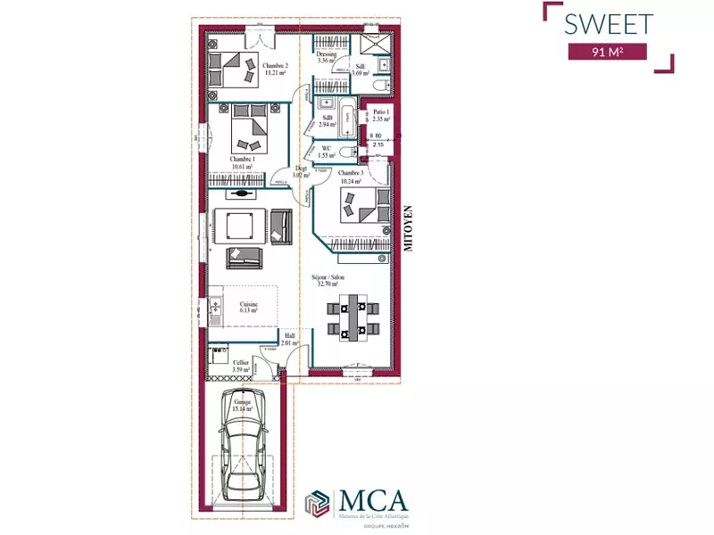 Maison neuve, 91 m² - Cozes (17120)