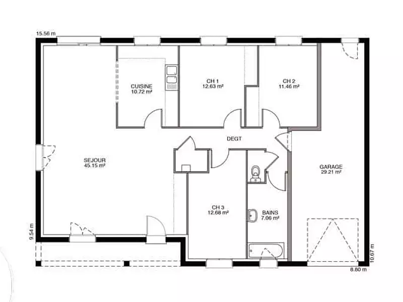 Maison neuve, 100 m² - Clénay (21490)