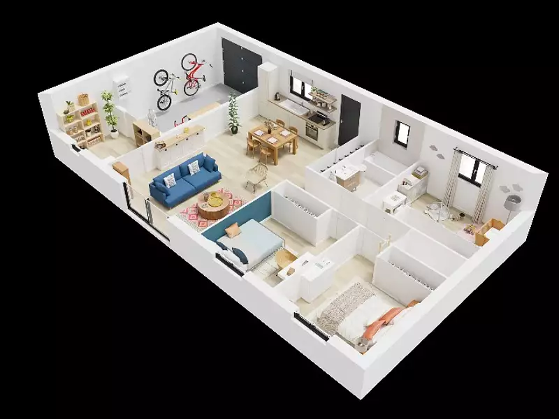 Maison neuve, 83 m² - Douchy-les-Mines (59282)