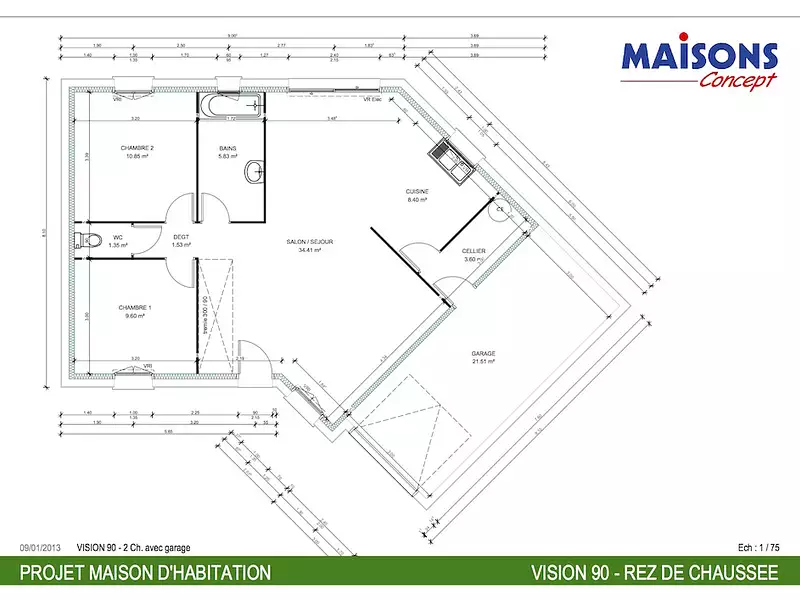 Maison neuve, 82 m² - Soulitré (72370)