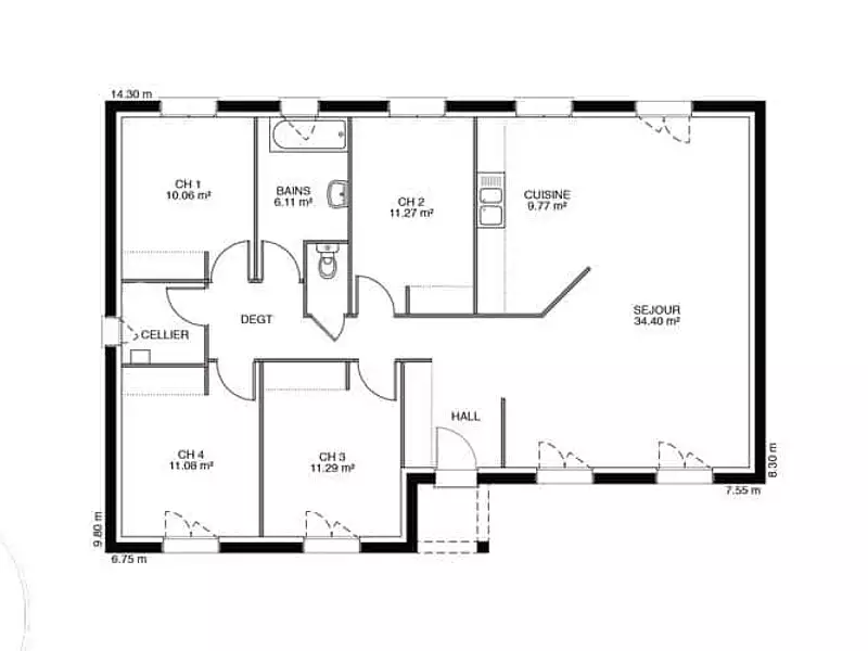 Maison neuve, 108 m² - Béruges (86190)