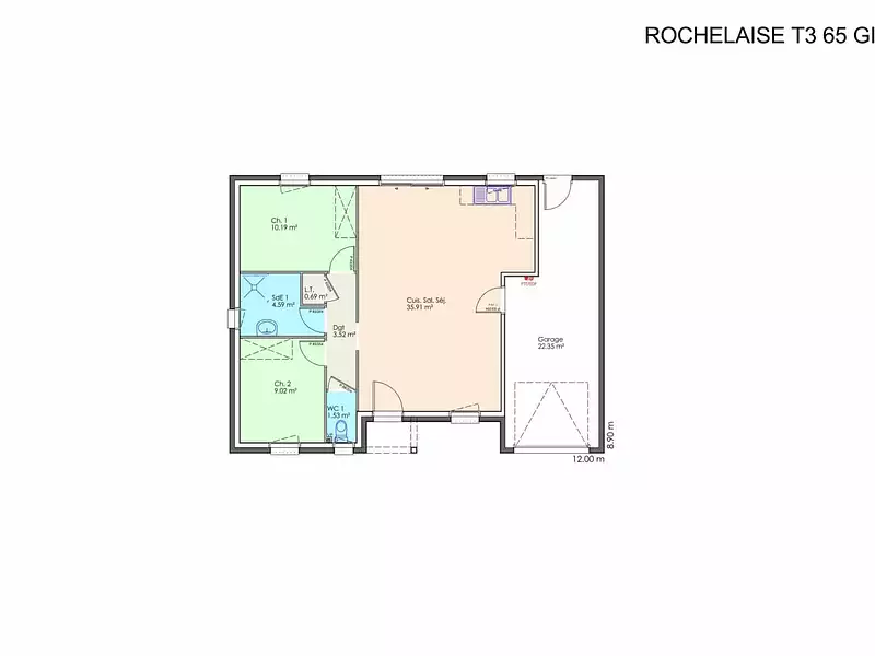 Maison neuve, 80 m² - Saint-Hilaire-de-Riez (85270)