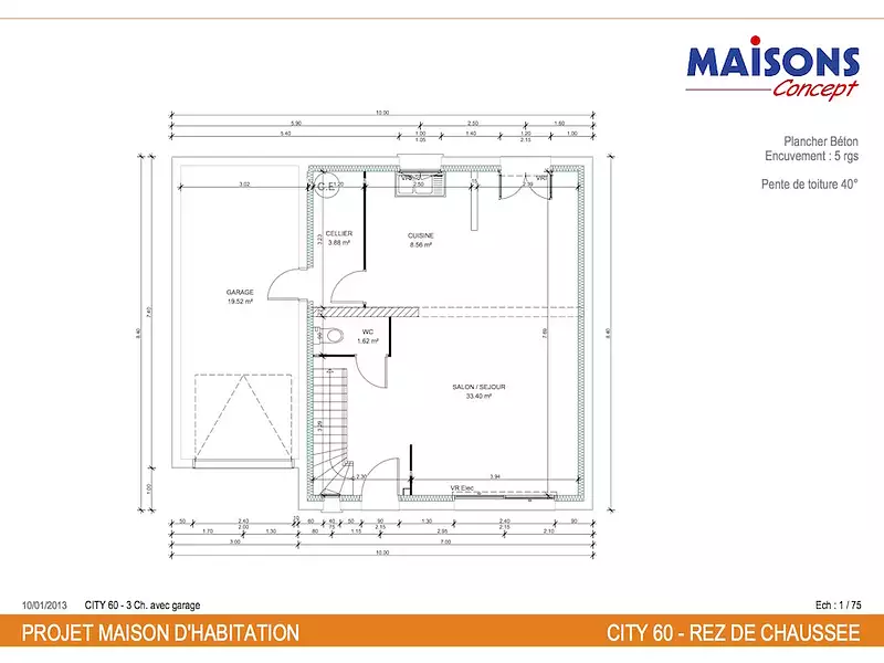 Maison neuve, 86 m² - Crosmières (72200)