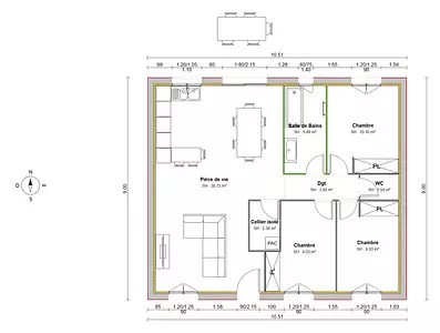 Maison neuve, 79 m²