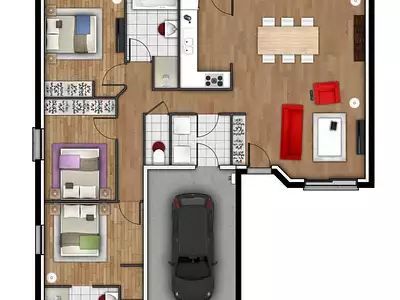 Maison neuve, 97 m² - Heugleville-sur-Scie (76720)
