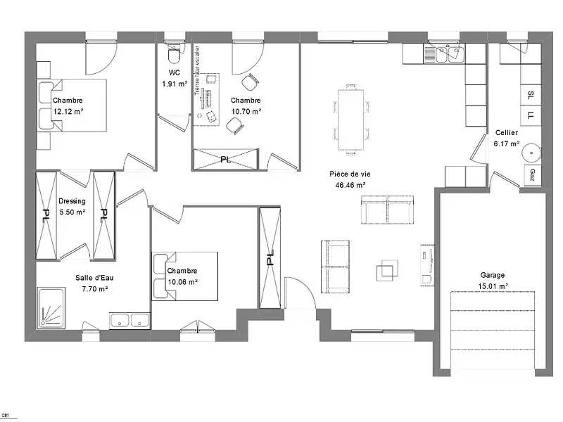 Maison neuve, 90 m² - Mehun-sur-Yèvre (18500)