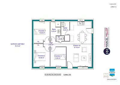 Maison neuve, 76 m²