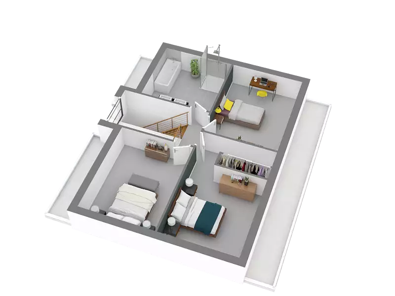 Maison neuve, 95,6 m² - Monchecourt (59234)