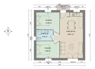 Maison neuve, 50 m²