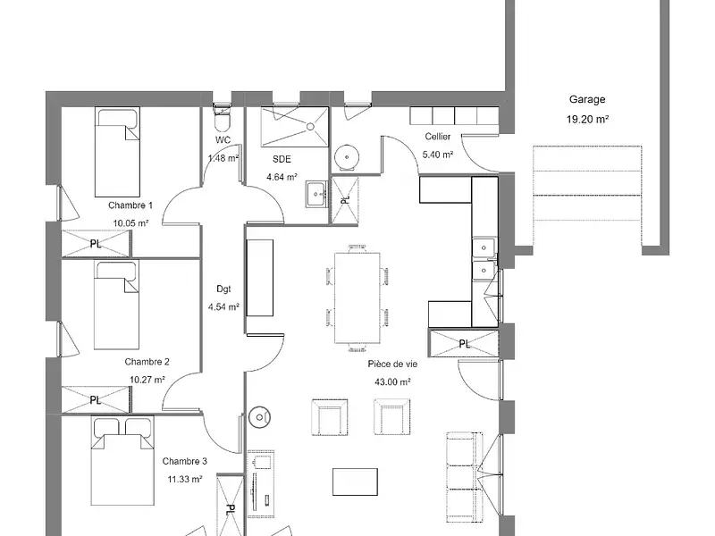 Maison neuve, 90 m² - Pouyastruc (65350)