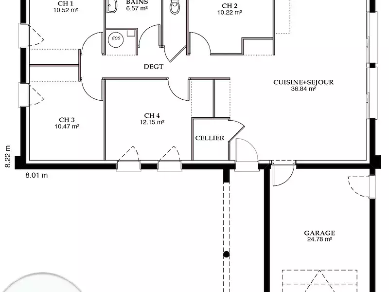 Maison neuve, 110 m² - Noyen-sur-Sarthe (72430)