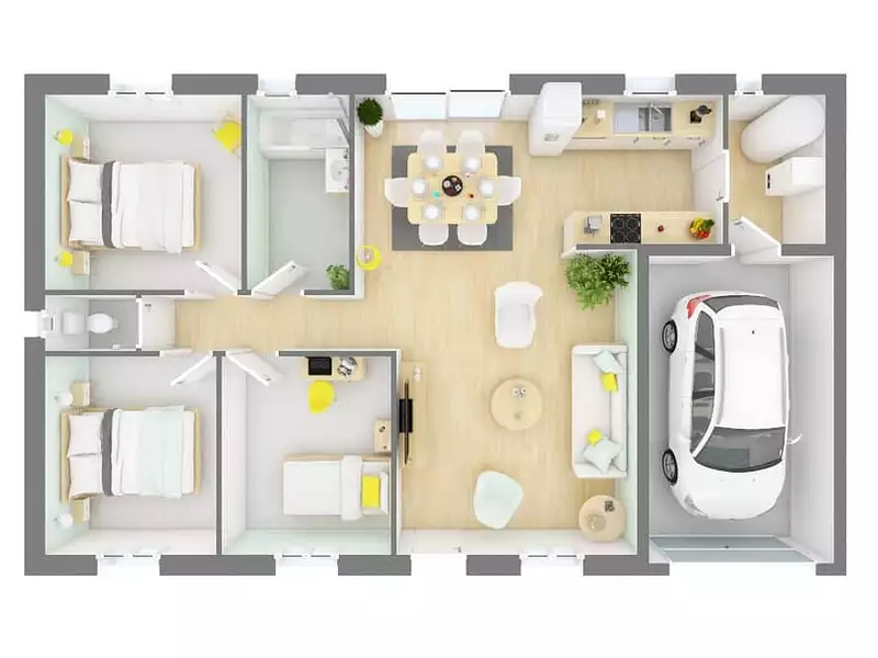 Maison neuve, 68 m² - Loir en Vallée (72340)
