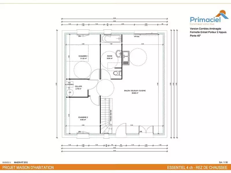 Maison neuve, 95 m² - Saint-Mars-la-Brière (72470)
