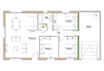 Maison neuve, 80 m²