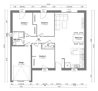 Maison neuve, 76 m²