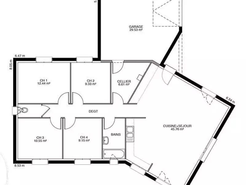 Maison neuve, 92 m² - Sainte-Menehould (51800)