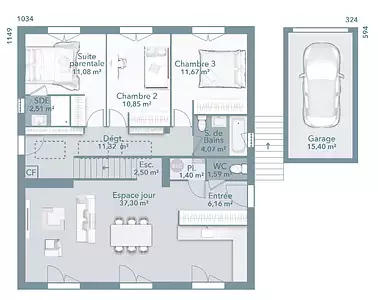 Maison neuve, 100 m²