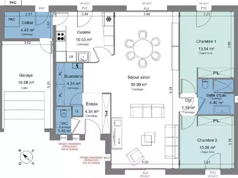Maison neuve, 90 m² - Boissettes (77350)